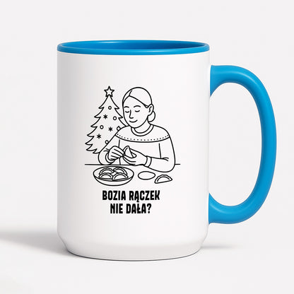 Kubek świąteczny z cytatem MAMY - "Bozia rączek nie dała?"