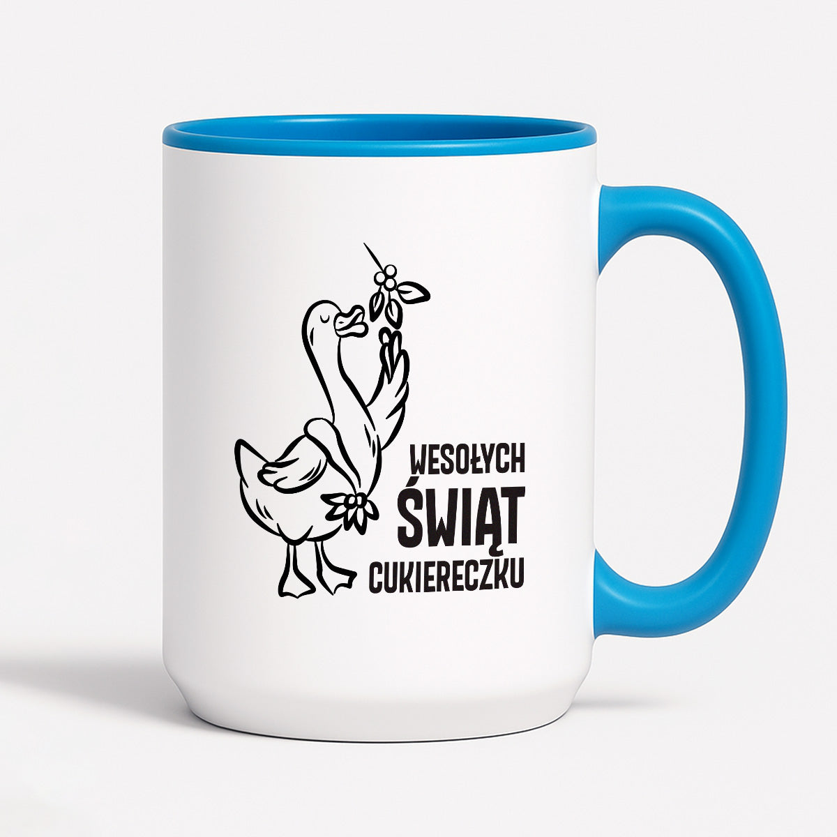 Kubek świąteczny z GĄSKĄ - "WESOŁYCH ŚWIĄT CUKIERECZKU"