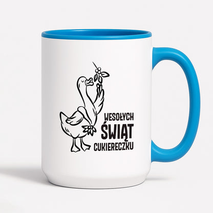 Kubek świąteczny z GĄSKĄ - "WESOŁYCH ŚWIĄT CUKIERECZKU"