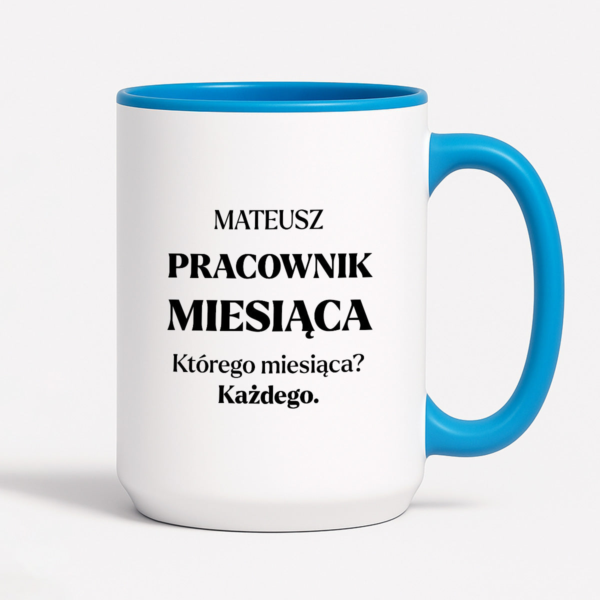 Kubek z nadrukiem - "Pracownik miesiąca z imieniem"