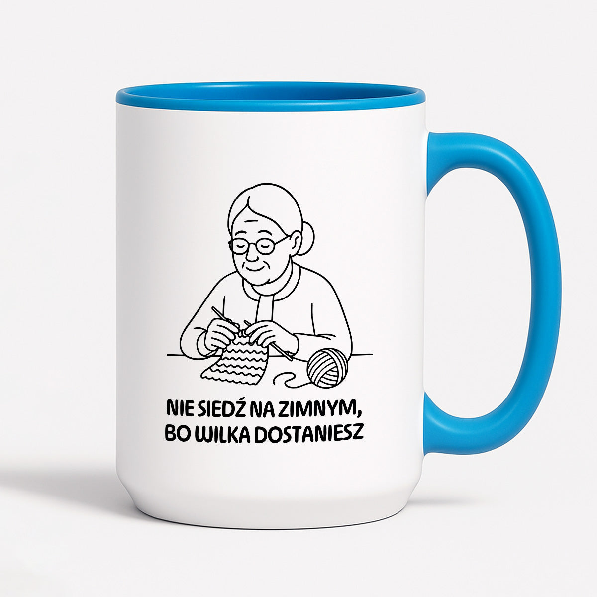 Kubek dla Babci / Dziadka - "Nie siedź na zimnym, bo wilka dostaniesz"