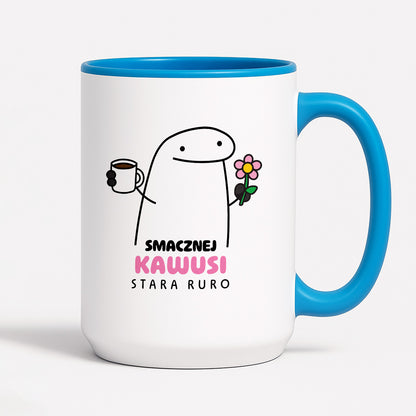Kubek z nadrukiem - "Smacznej kawusi Stara Ruro"