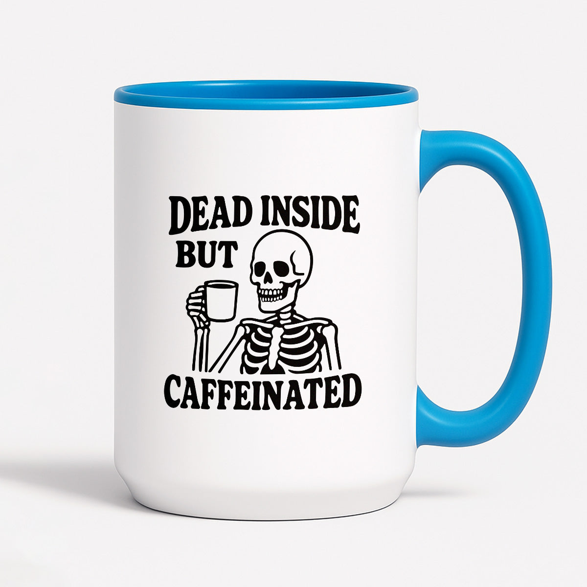 Kubek z nadrukiem "Dead inside but caffeinated"