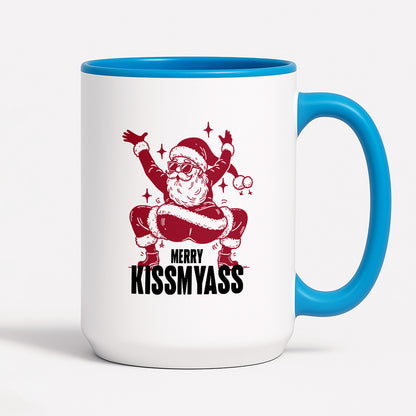 Kubek świąteczny z ✨slay✨ Mikołajem "Merry kissmyass"