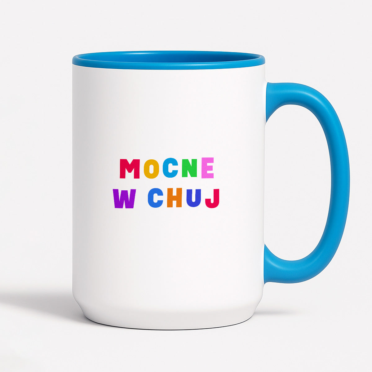 Kubek z kolorowym nadrukiem "mocne w chuj"