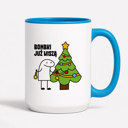 Kubek świąteczny mem "Bombki już wiszą"