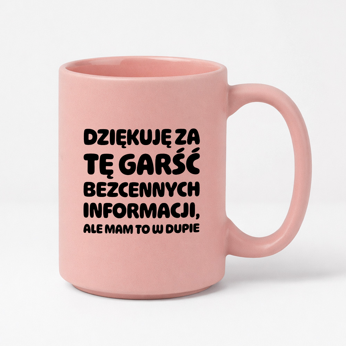 Kubek z nadrukiem - "Dziękuję za tę garść bezcennych informacji"