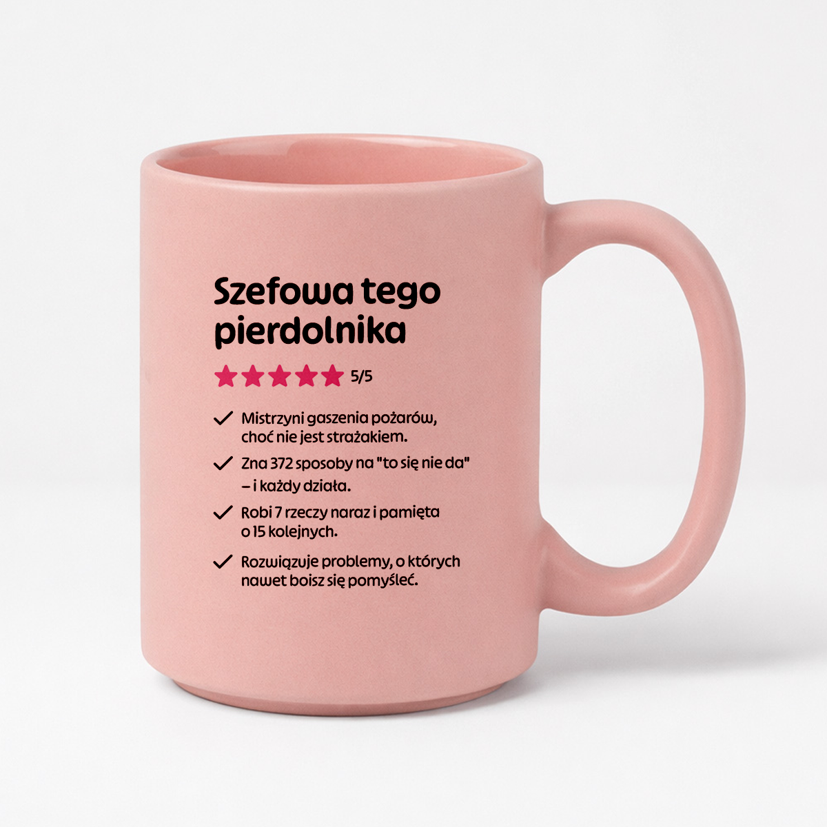 Kubek z nadrukiem "Szefowa tego pierdolnika"
