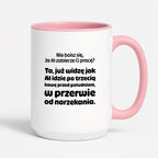 Kubek z nadrukiem - "Nie boisz się, że AI zabierze Ci pracę?"