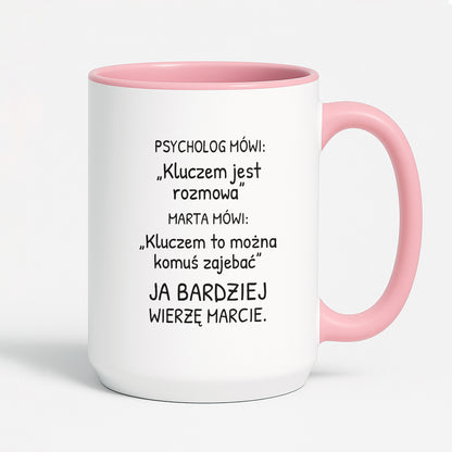 Kubek z nadrukiem - "Psycholog mówi" z IMIENIEM