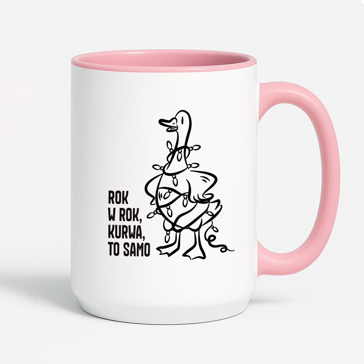 Kubek świąteczny z GĄSKĄ - "ROK W ROK, KURWA, TO SAMO"