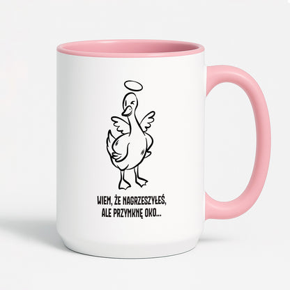 Kubek świąteczny z GĄSKĄ - "WIEM, ŻE NAGRZESZYŁEŚ, ALE PRZYMKNĘ OKO..."