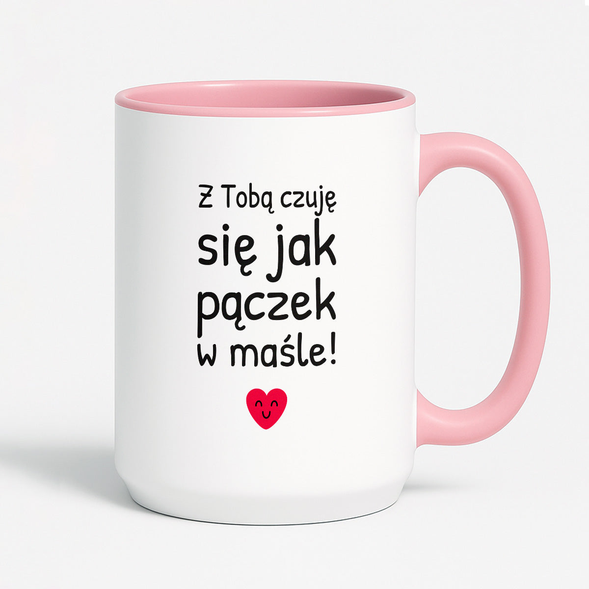 Kubek z nadrukiem - "Z Tobą czuję się jak pączek w maśle!"