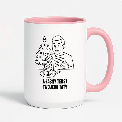 Kubek świąteczny z cytatem TATY SPERSONALIZOWANY - "Własny tekst Twojego Taty"