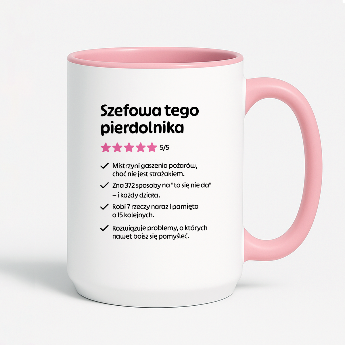 Kubek z nadrukiem "Szefowa tego pierdolnika"