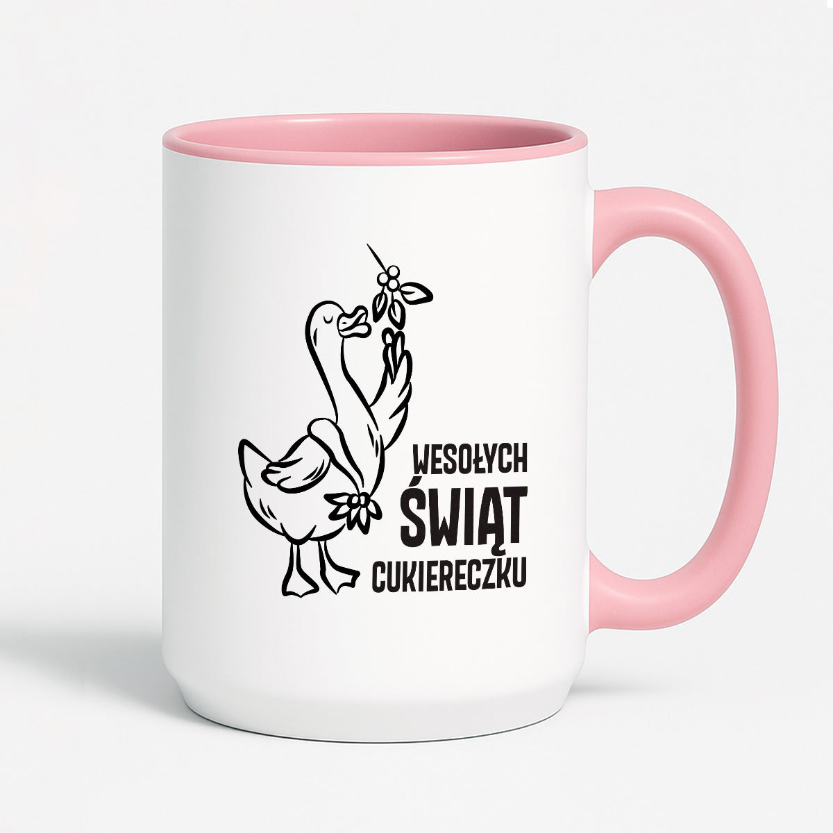 Kubek świąteczny z GĄSKĄ - "WESOŁYCH ŚWIĄT CUKIERECZKU"