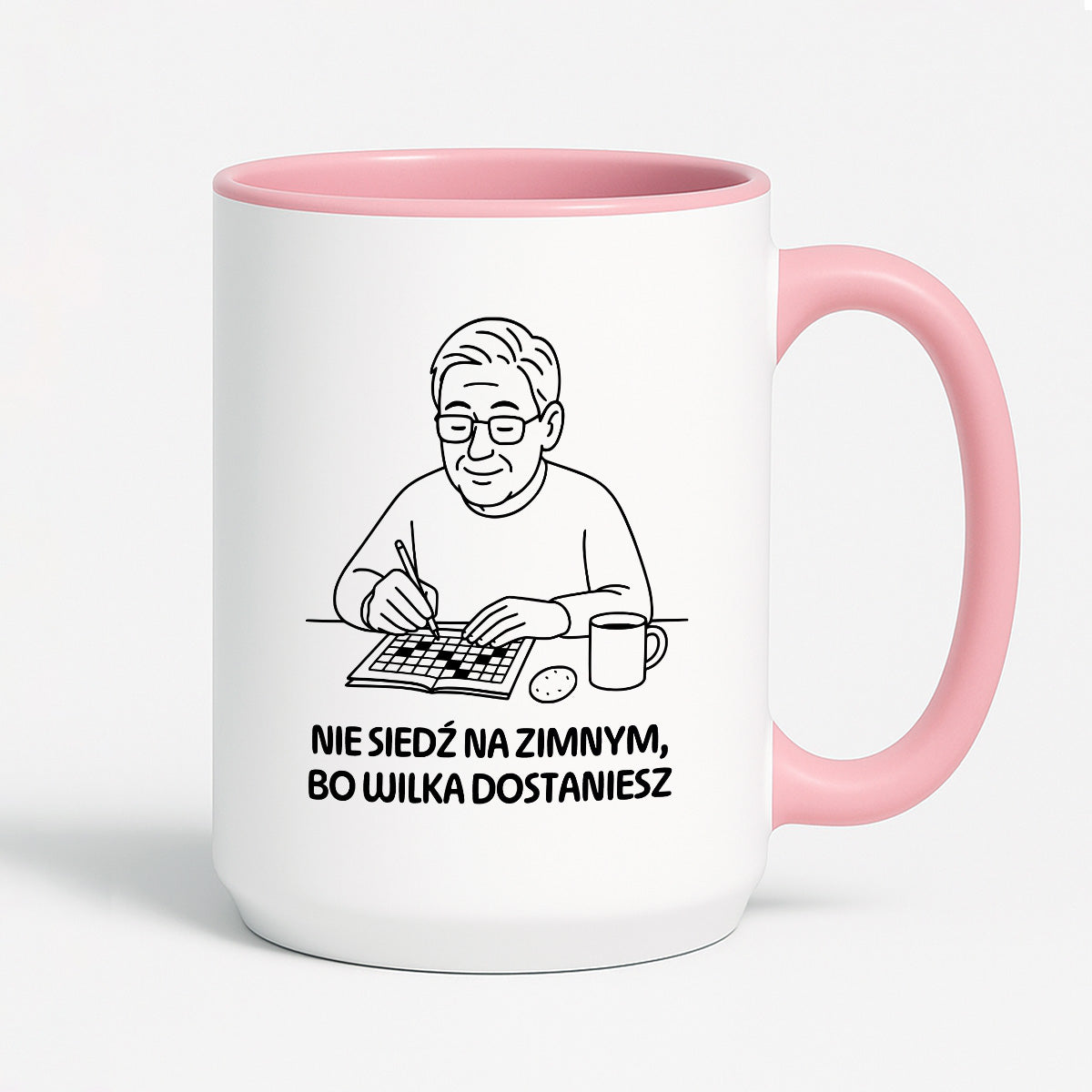 Kubek dla Babci / Dziadka - "Nie siedź na zimnym, bo wilka dostaniesz"