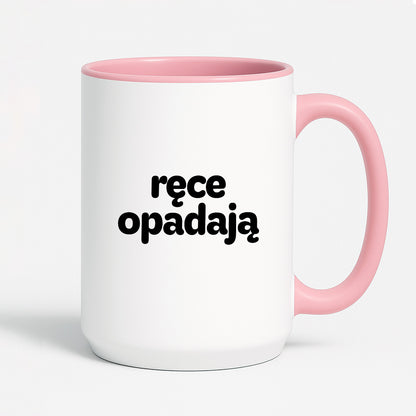 Kubek z nadrukiem - "ręce opadają"
