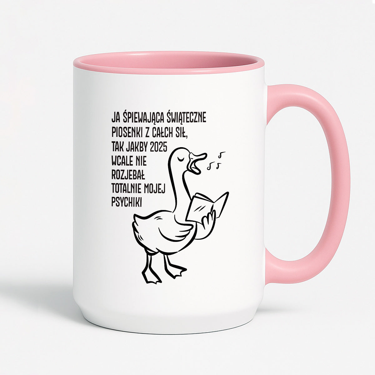 Kubek świąteczny z GĄSKĄ - "JA ŚPIEWAJĄCA ŚWIĄTECZNE PIOSENKI..."