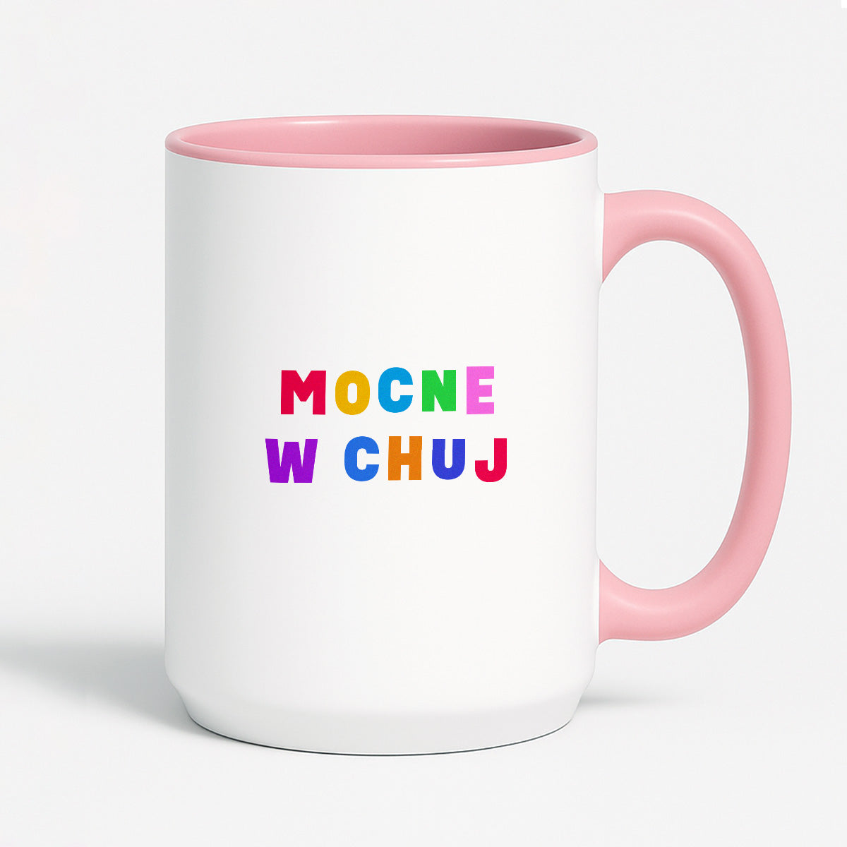 Kubek z kolorowym nadrukiem "mocne w chuj"