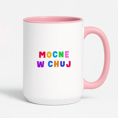 Kubek z kolorowym nadrukiem "mocne w chuj"