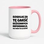 Kubek z nadrukiem - "Dziękuję za tę garść bezcennych informacji"