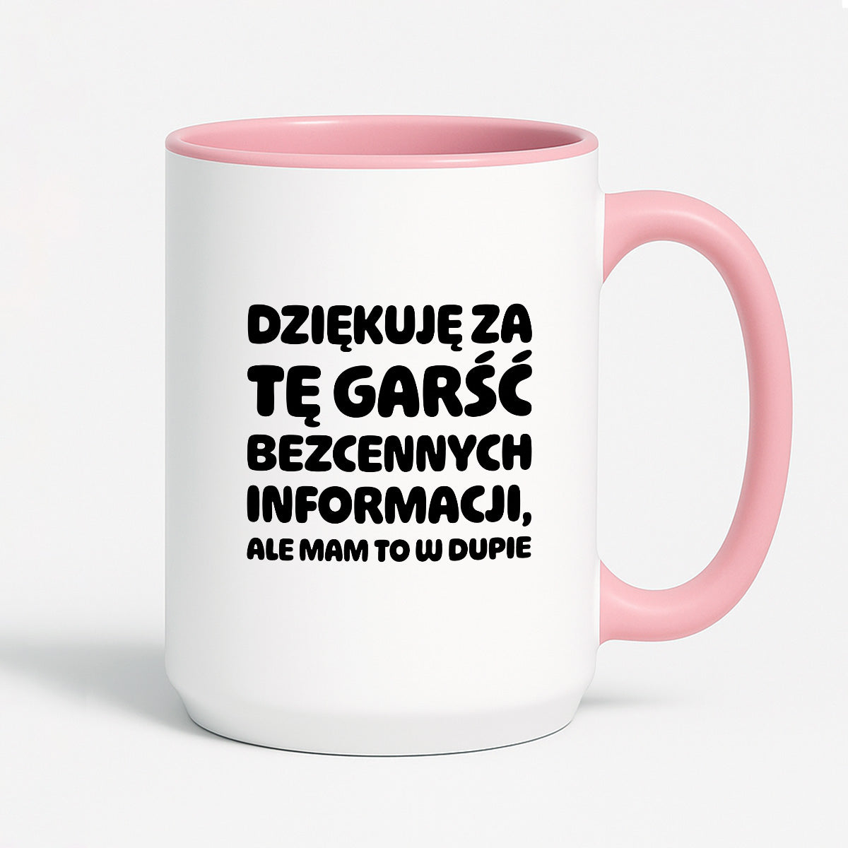 Kubek z nadrukiem - "Dziękuję za tę garść bezcennych informacji"