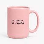 Kubek z nadrukiem "co chatka, to zagadka"