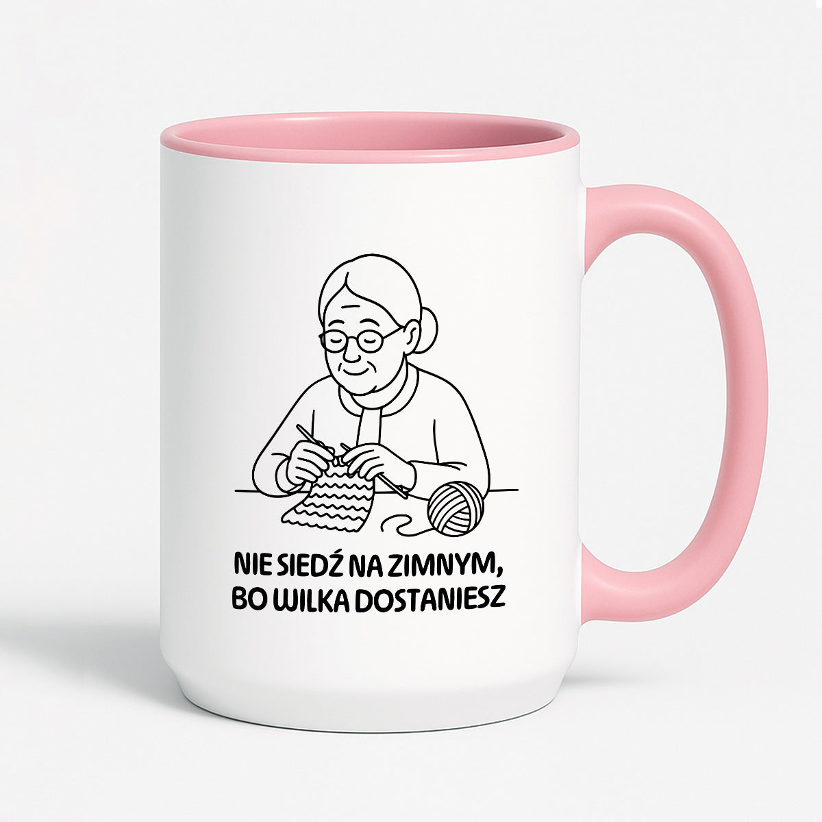 Kubek dla Babci / Dziadka - "Nie siedź na zimnym, bo wilka dostaniesz"