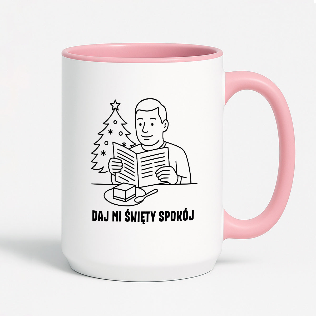 Kubek świąteczny z cytatem TATY - "Daj mi święty spokój"