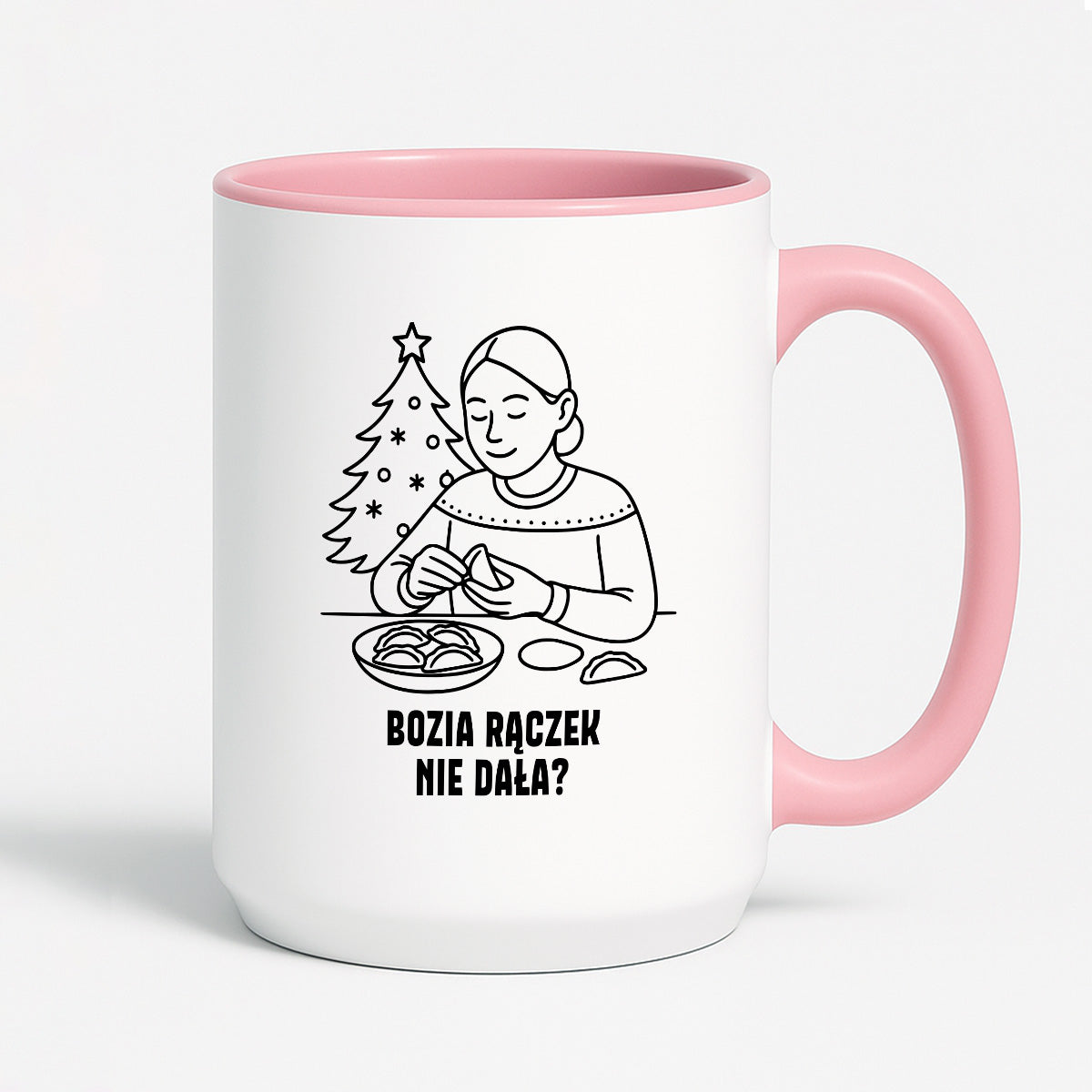 Kubek świąteczny z cytatem MAMY - "Bozia rączek nie dała?"