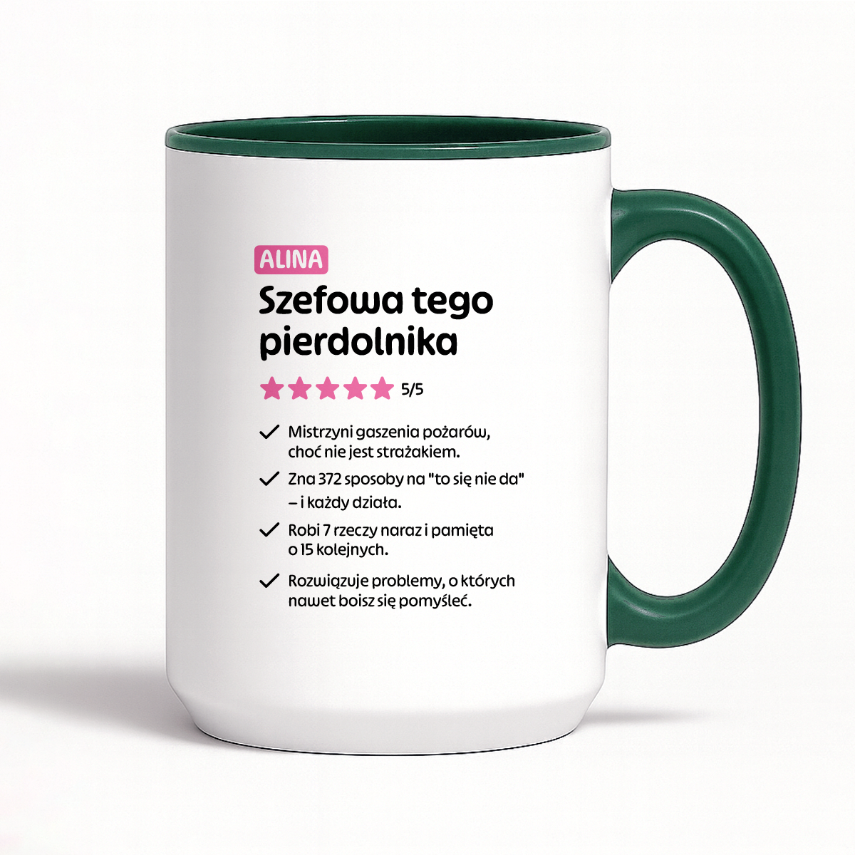 Kubek spersonalizowany z nadrukiem "Szefowa tego pierdolnika"