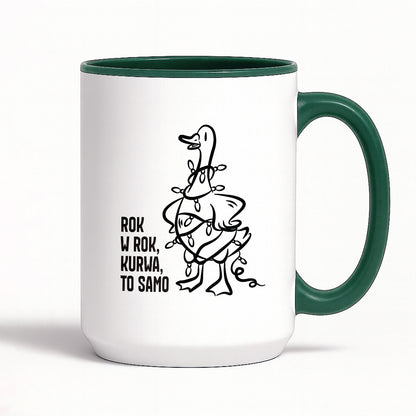 Kubek świąteczny z GĄSKĄ - "ROK W ROK, KURWA, TO SAMO"