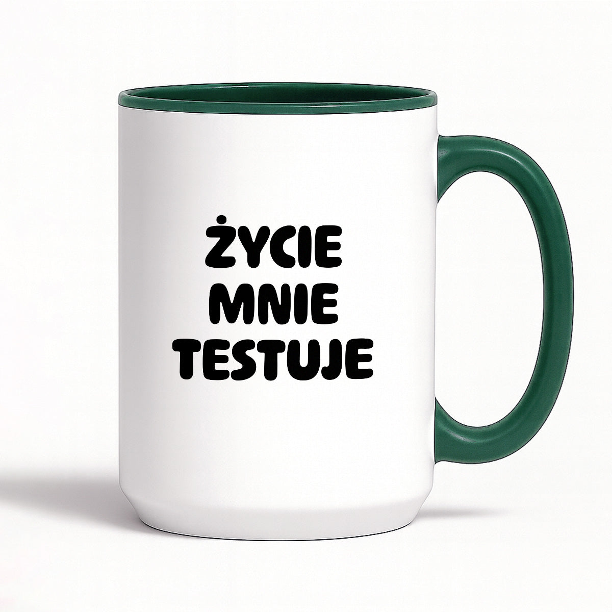 Kubek z nadrukiem - "Życie mnie testuje"