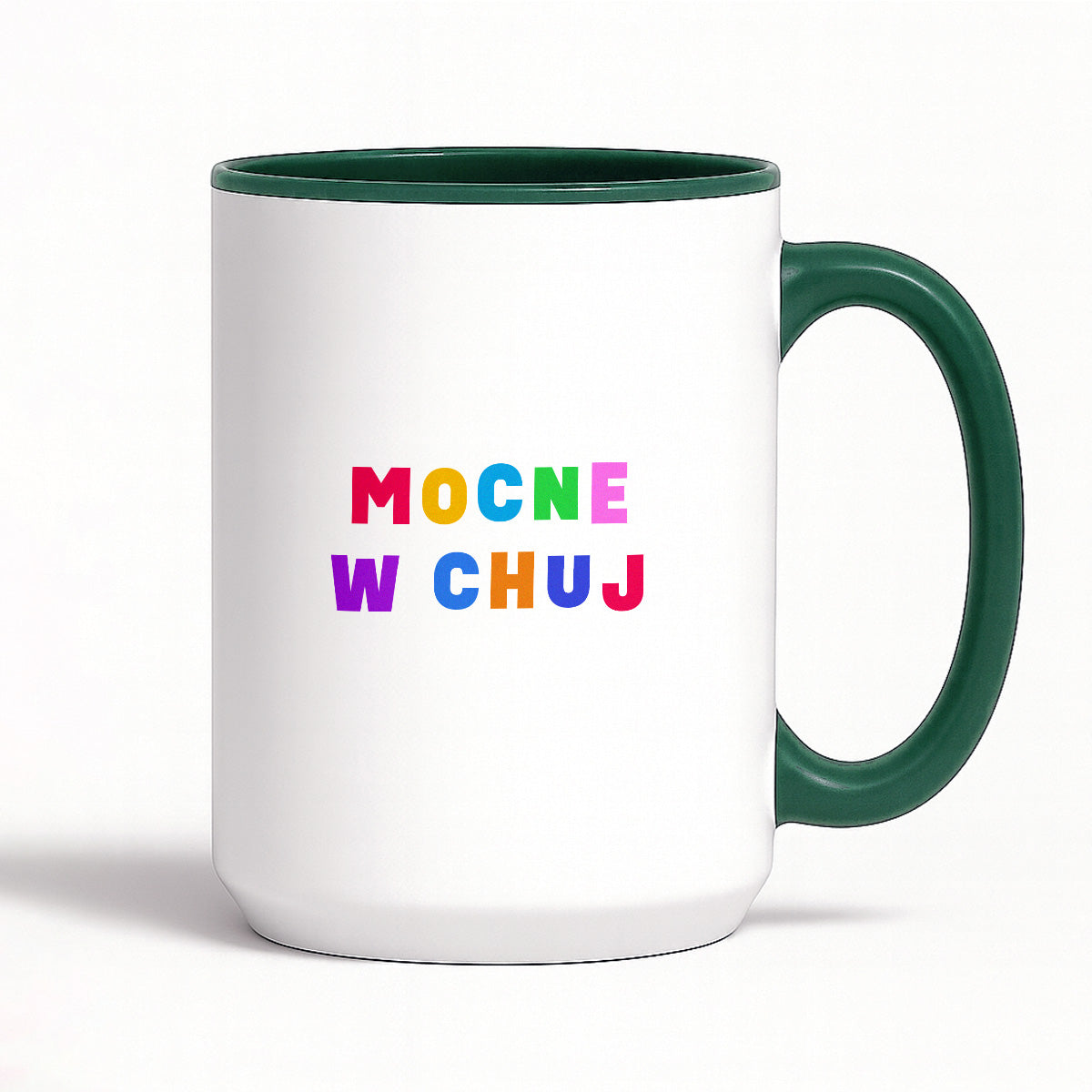 Kubek z kolorowym nadrukiem "mocne w chuj"