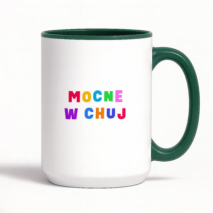 Kubek z kolorowym nadrukiem "mocne w chuj"