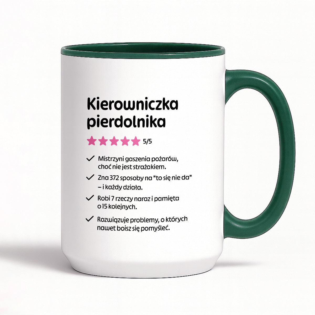 Kubek z nadrukiem "Kierowniczka pierdolnika"