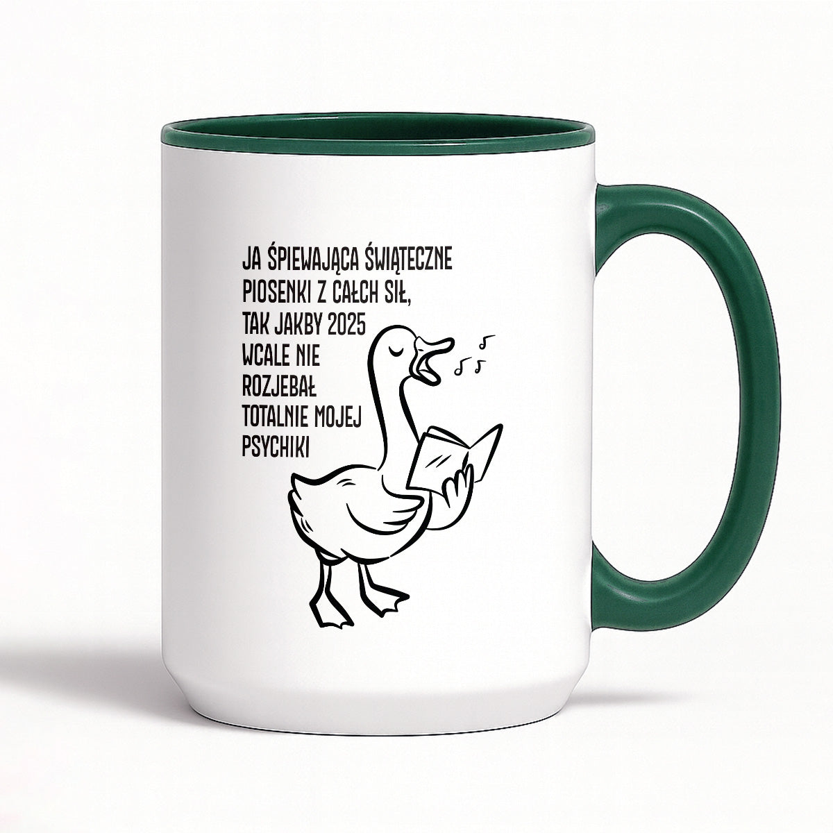 Kubek świąteczny z GĄSKĄ - "JA ŚPIEWAJĄCA ŚWIĄTECZNE PIOSENKI..."