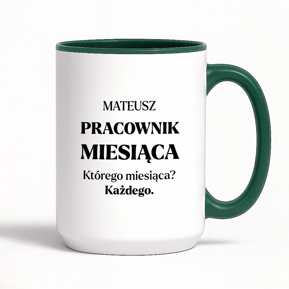 Kubek z nadrukiem - "Pracownik miesiąca z imieniem"
