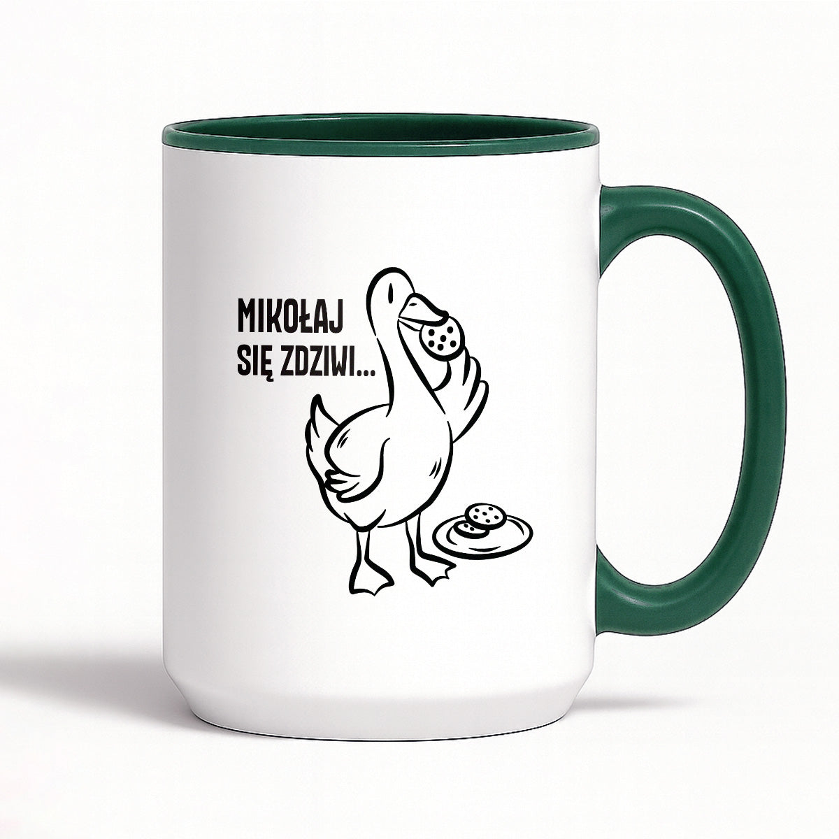Kubek świąteczny z GĄSKĄ - "MIKOŁAJ SIĘ ZDZIWI"