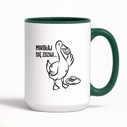 Kubek świąteczny z GĄSKĄ - "MIKOŁAJ SIĘ ZDZIWI"