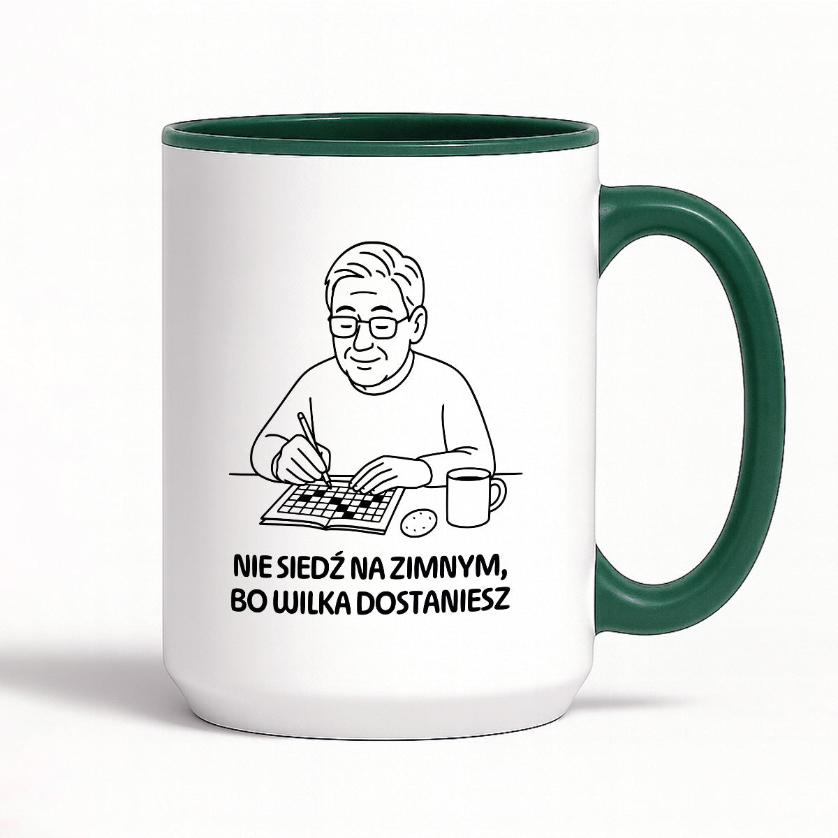 Kubek dla Babci / Dziadka - "Nie siedź na zimnym, bo wilka dostaniesz"
