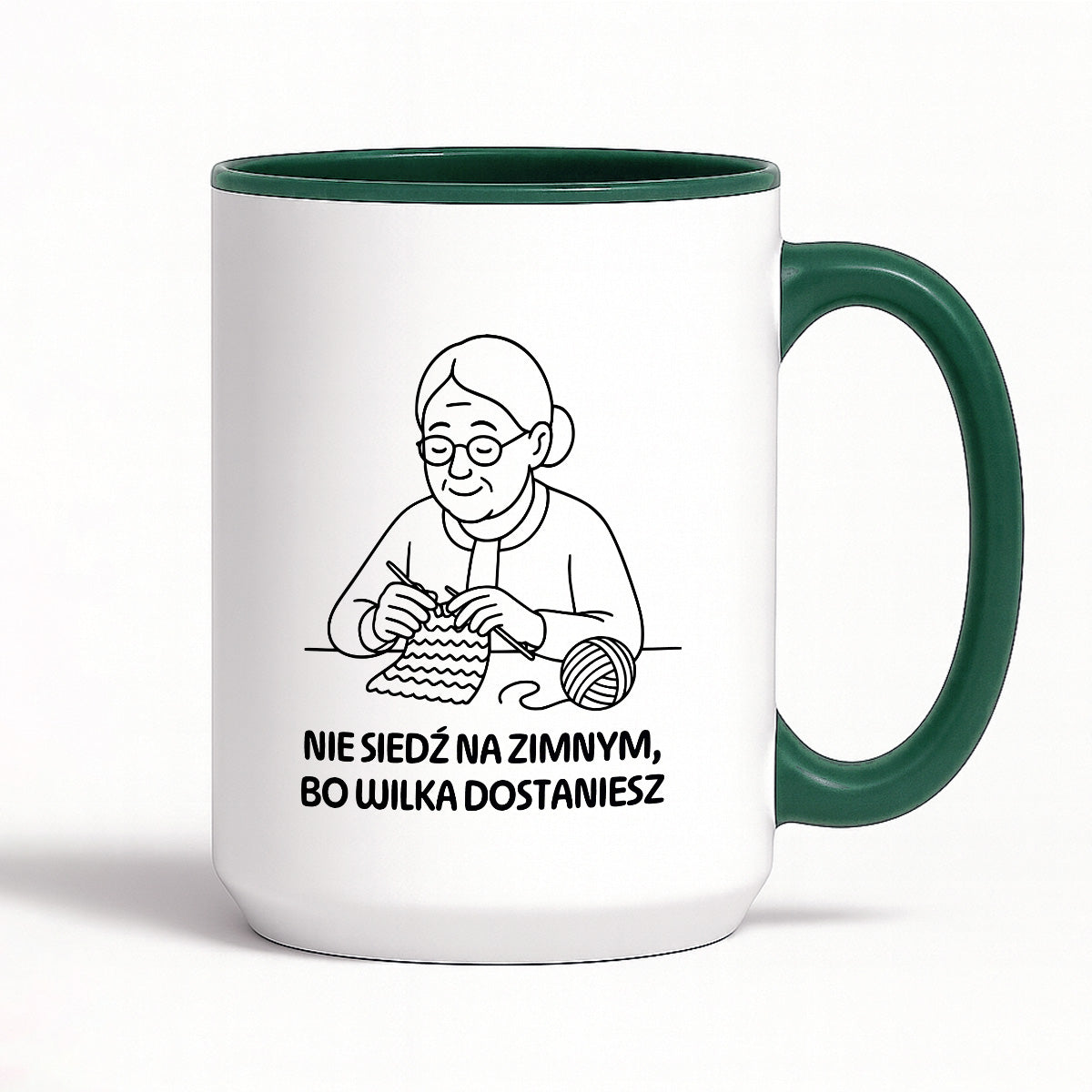 Kubek dla Babci / Dziadka - "Nie siedź na zimnym, bo wilka dostaniesz"