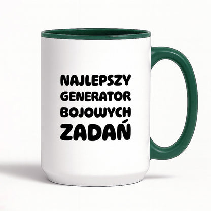 Kubek z nadrukiem - "Najlepszy generator bojowych zadań"