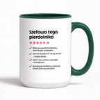 Kubek z nadrukiem "Szefowa tego pierdolnika"
