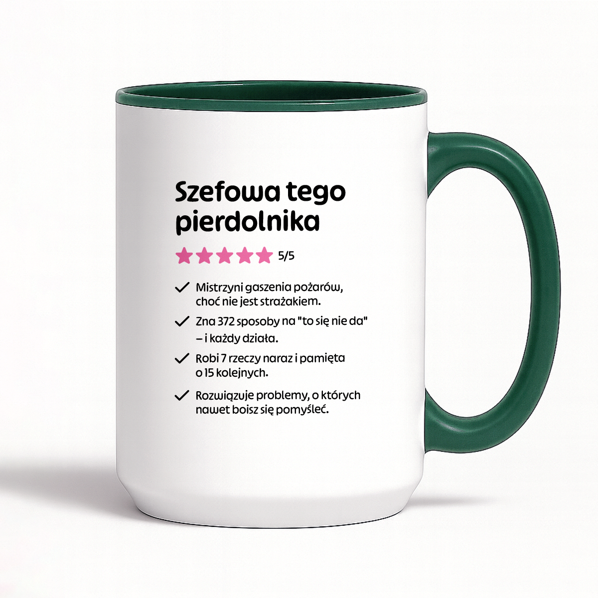 Kubek z nadrukiem "Szefowa tego pierdolnika"