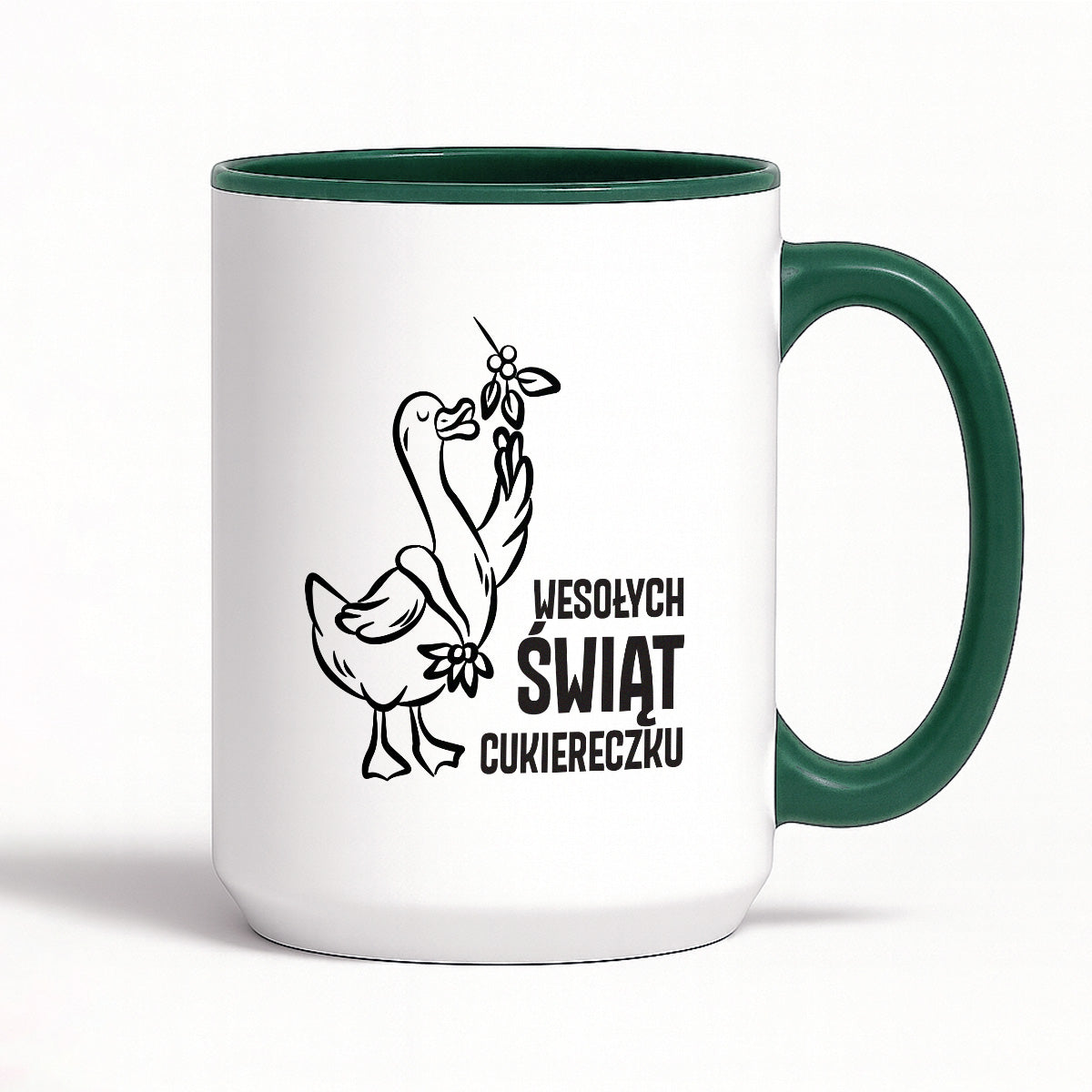 Kubek świąteczny z GĄSKĄ - "WESOŁYCH ŚWIĄT CUKIERECZKU"