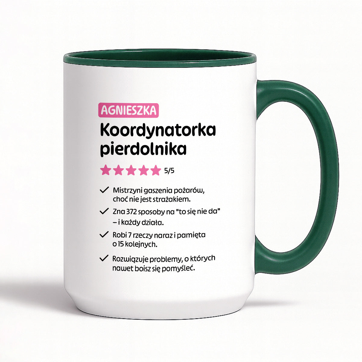 Kubek spersonalizowany z nadrukiem "Koordynatorka pierdolnika"