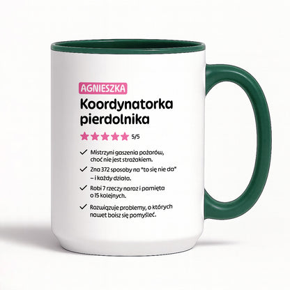 Kubek spersonalizowany z nadrukiem "Koordynatorka pierdolnika"