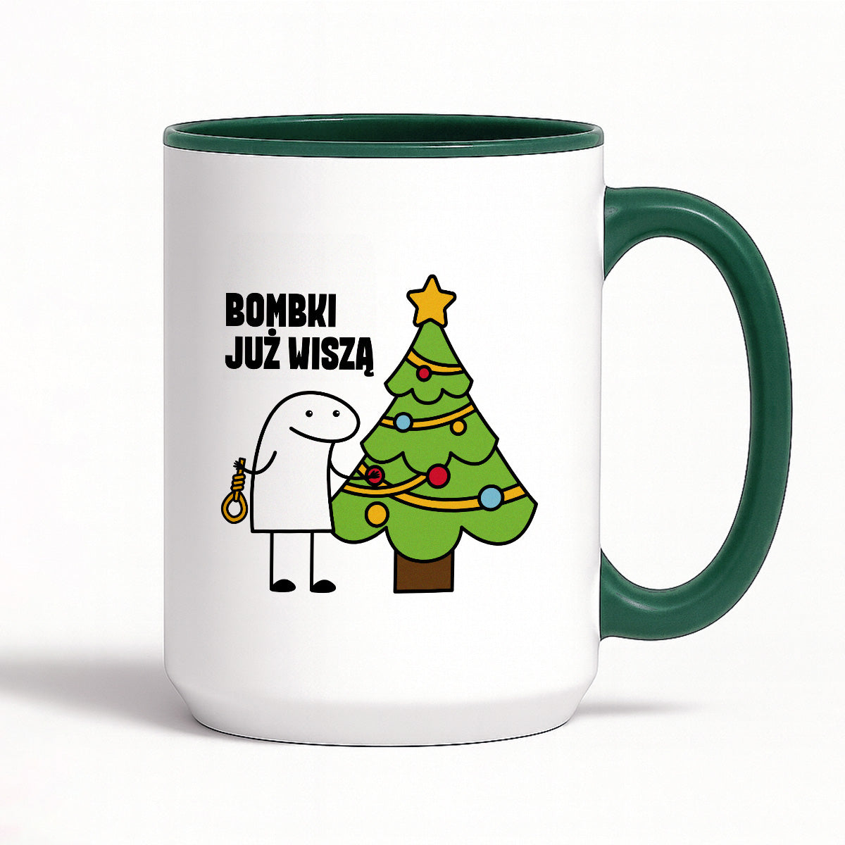 Kubek świąteczny mem "Bombki już wiszą"